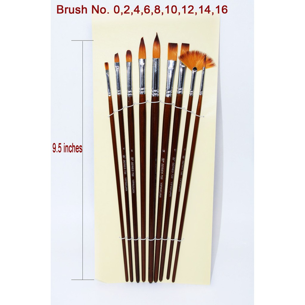 Yipinxuan Professional Artist Paint Brush Set 9pcs Brush Shopee