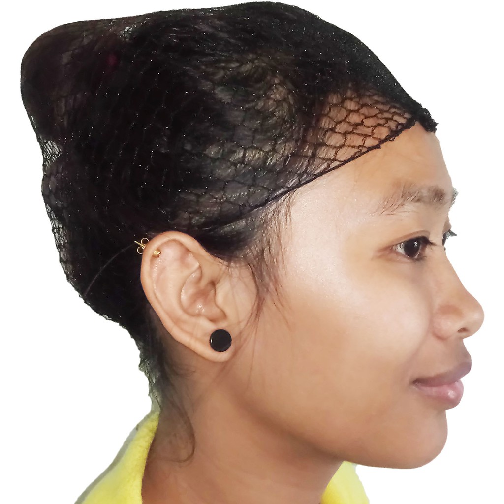 MEISONS HAIR NET BLACK WASHABLE, DOUBLE LINER, GOOD QUALITY ( 10 PCS