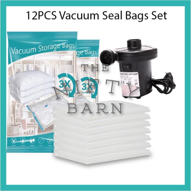 3pcs 50cm*70cm Vacuum Compression Storage Bags With Pump, Sealed