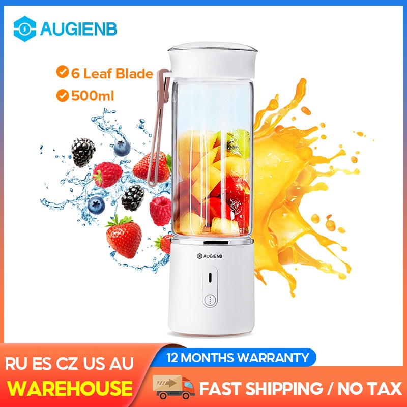 Portable Blender, Smoothie Juicer Cup - Six Blades, 500ml Fruit Mixing  Machine Usb Rechargeable Batteries Juicer