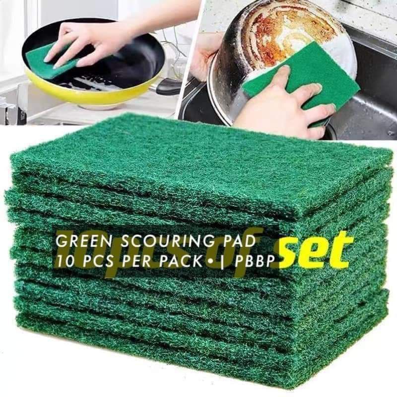 GREEN SCOURING PAD (10 PCS PRE PACKED) Shopee Philippines