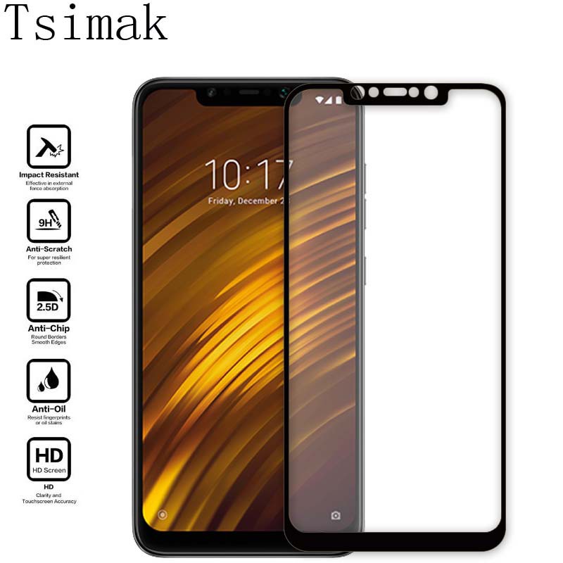 Full Cover Xiaomi Pocophone F1 Screen Protector Tempered Glass Anti