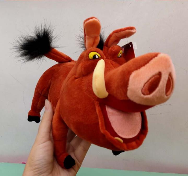 Timon deals pumbaa plush