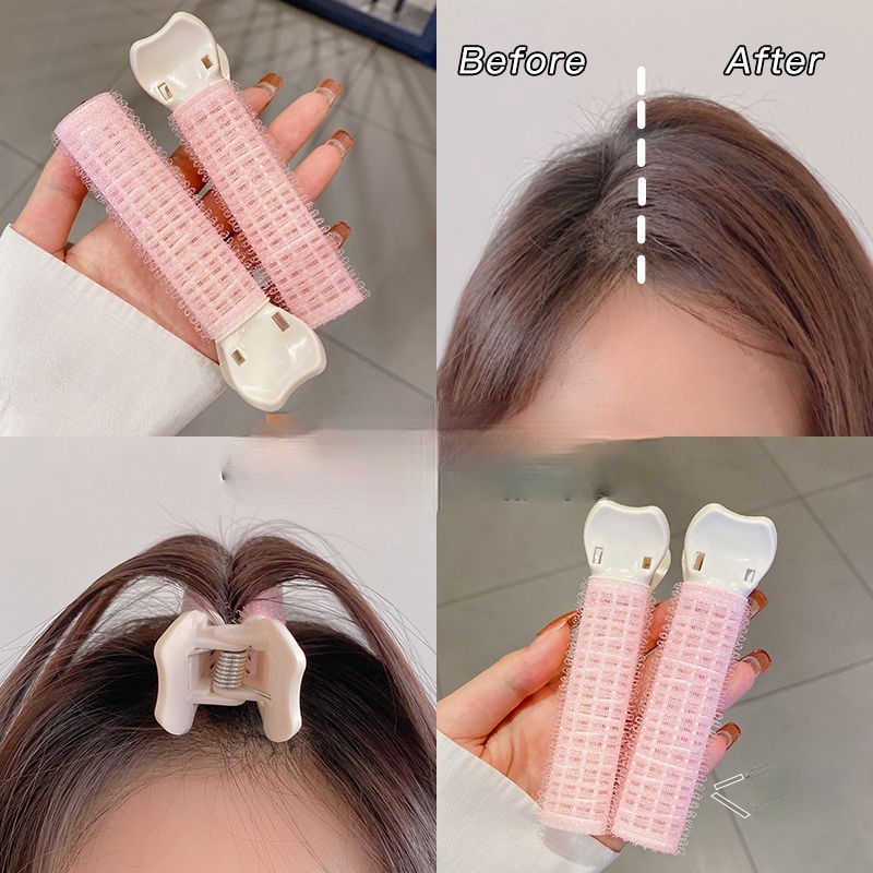 Korean Style Fixed Bangs with Curling Rollers Hair Beauty for Women