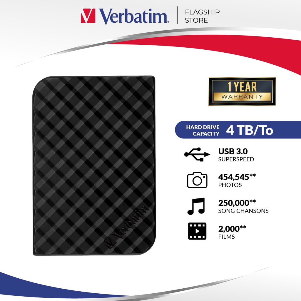Verbatim External Hard Drive 4TB USB 3.0 Shopee Philippines