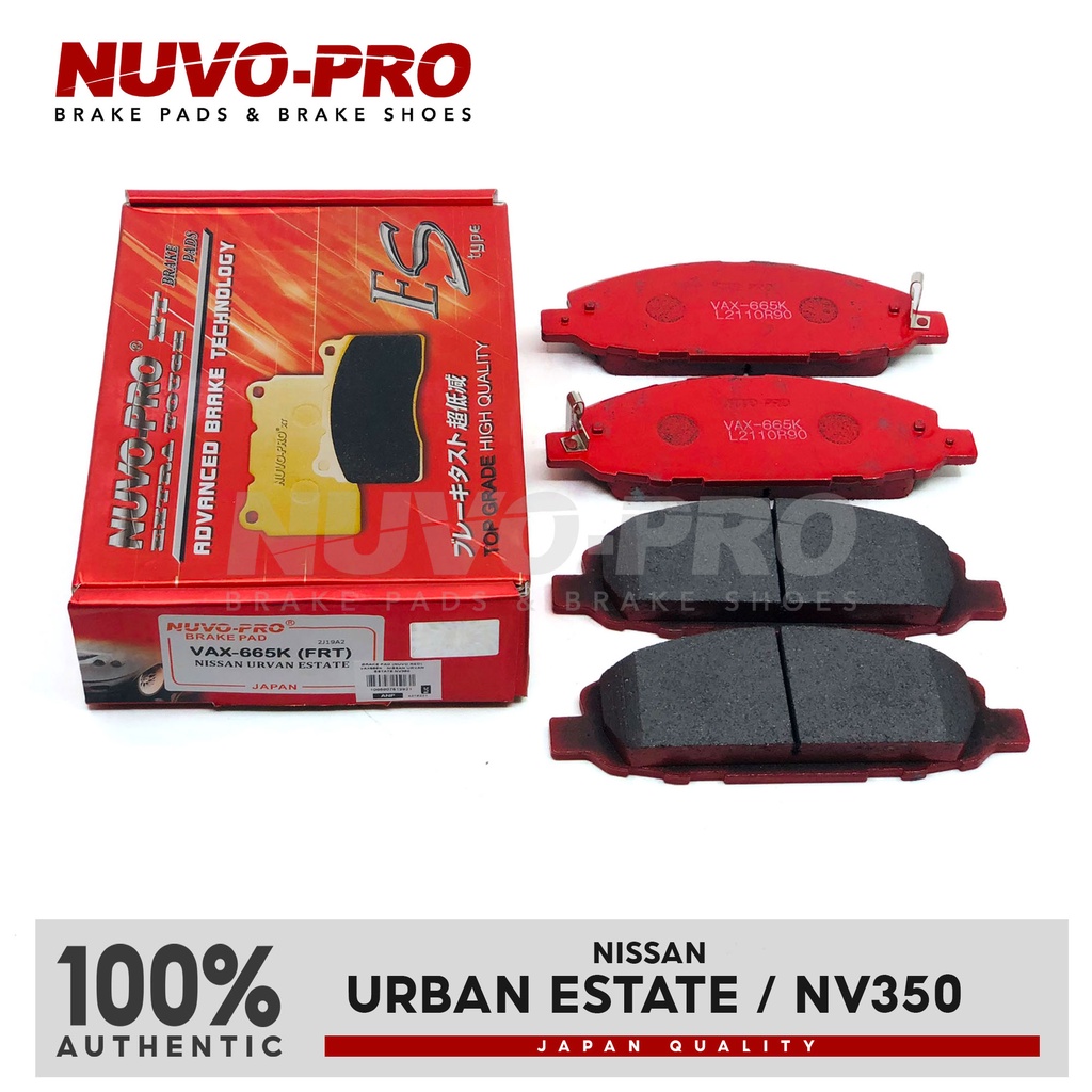 Nuvo Pro Brake Pad Nissan Nv350 2015 to 2021 Vax665k Set Shopee Philippines