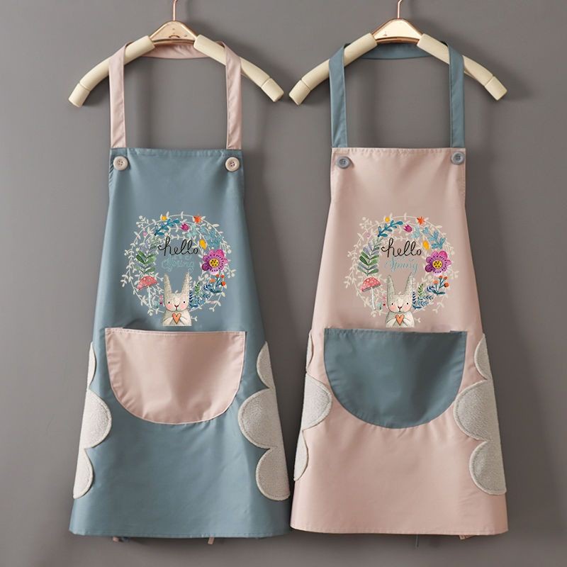 Apron Linen Solid Color Woman Work Apron Adult Kitchen Chefs Waiter ...