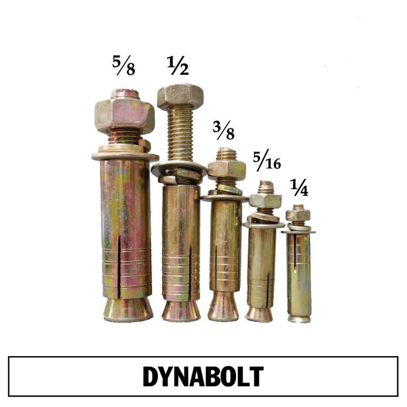 dynabolt /dyna bolt nuts bolt sold per pc 1/4", 5/16", 3/8", 1/2