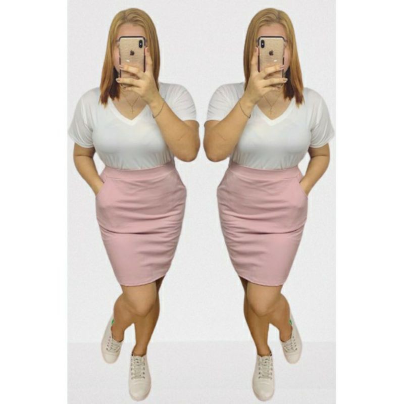 PENCIL CUT SKIRT WITH POCKET L 2XL Shopee Philippines