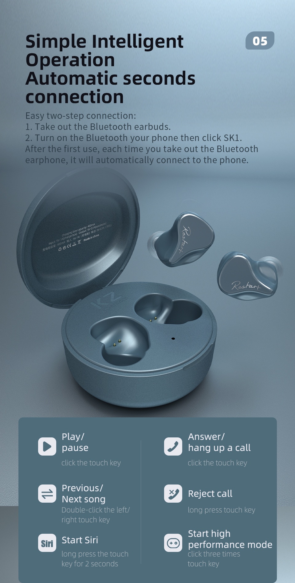 KZ SKS 1BA+1DD TWS Earphones Bluetooth 5.2 Hybrid Game Earbuds Touch ...