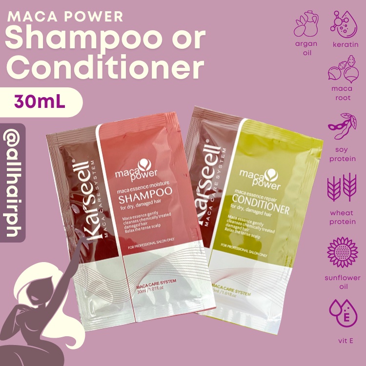 Karseell Maca Power Salon Grade Shampoo or Conditioner Sachet 30mL