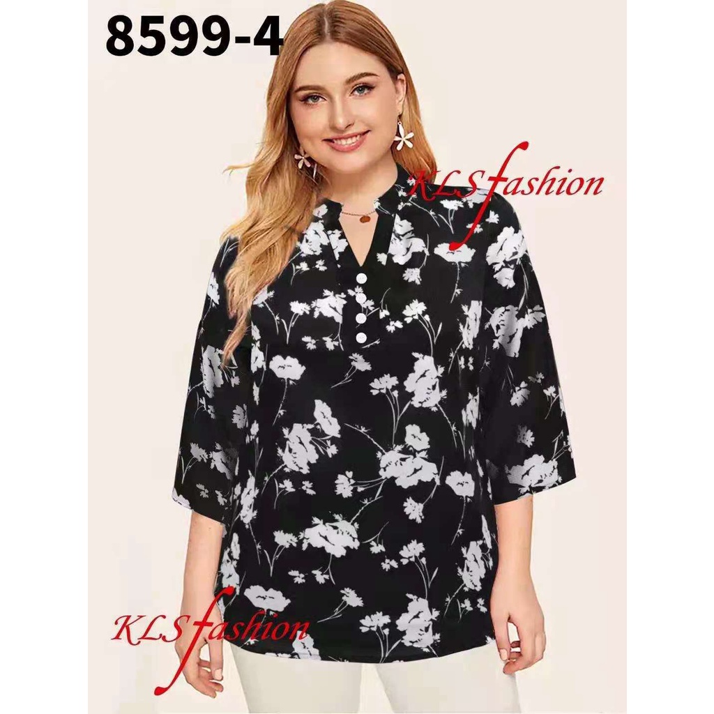 Elegant Blouse Women Plus Size V Neck Top Korean Style Summer