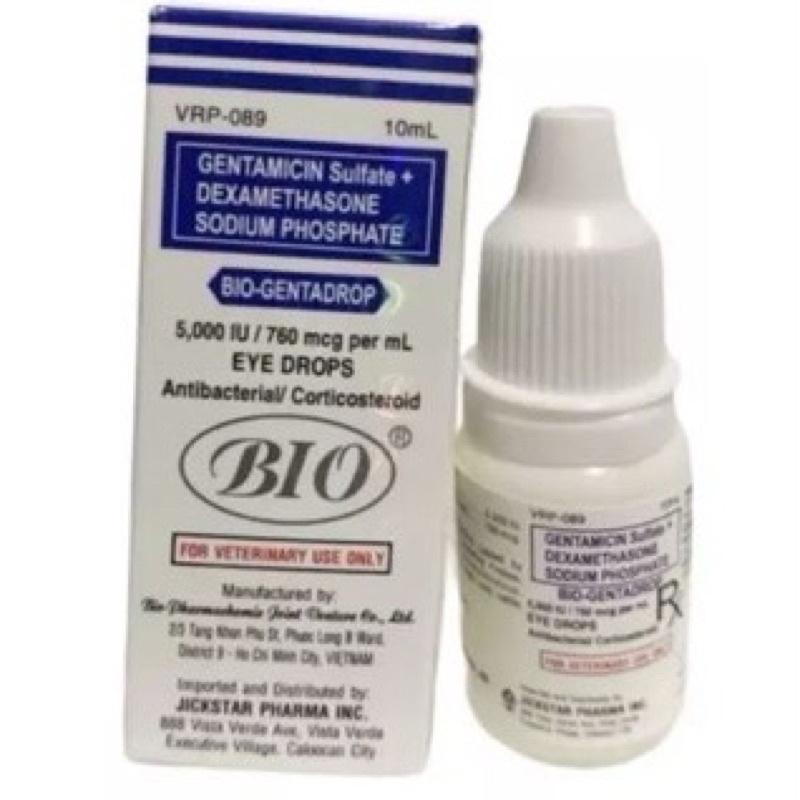 BIO-GENTA Drops Gentamicin Sulfate Eyedrops for Pets 10ml Dogs Cats ...