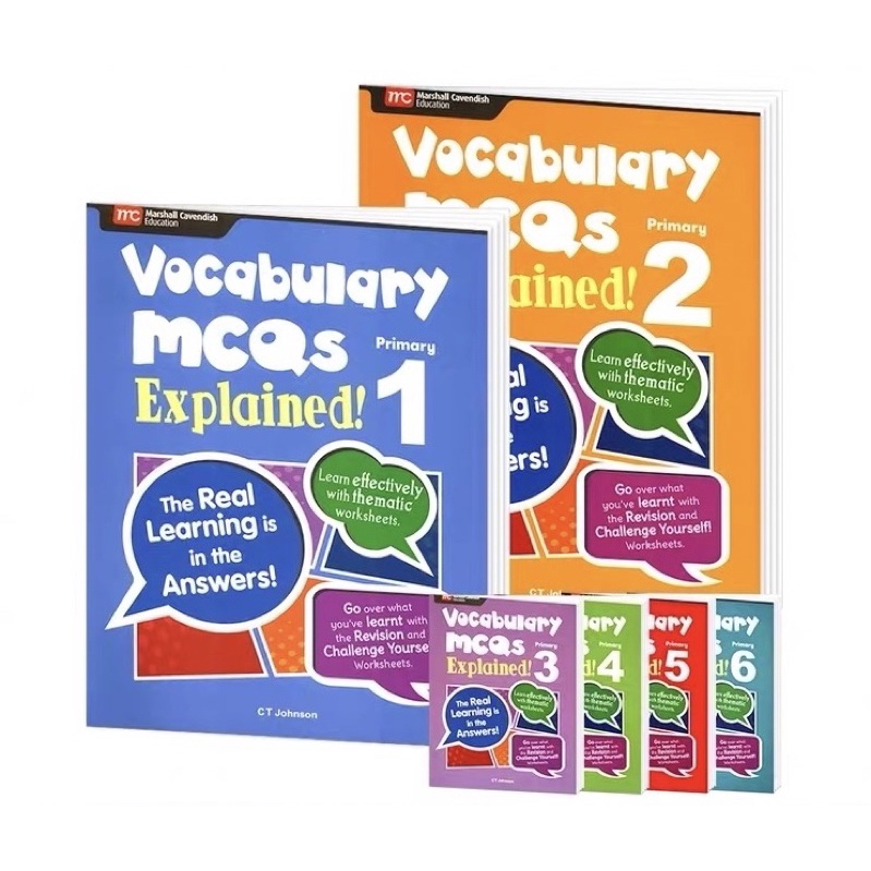 Vocabulary MCQs Explained Primary 1-6 Workbooks Ages 6-12 Singapore ...