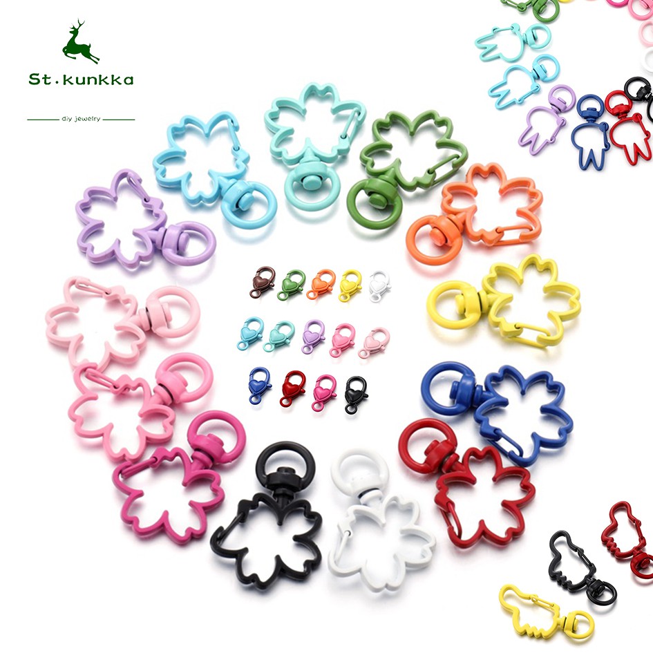 St.kunkka Colorful Key Chain Ring Metal Lobster Clasp Hook Clips For ...