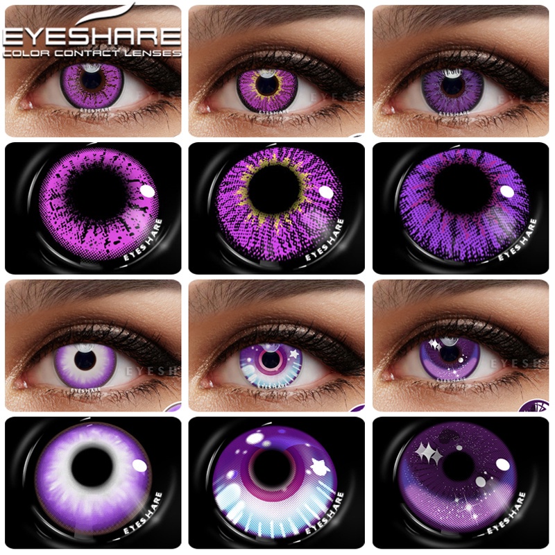 Eyeshare Color Contact Lenses For Eyes Anime Cosplay Colored Lenses Blue  Purple Lens Yearly Eyes Contact Lens With Contact Boxayy-blue