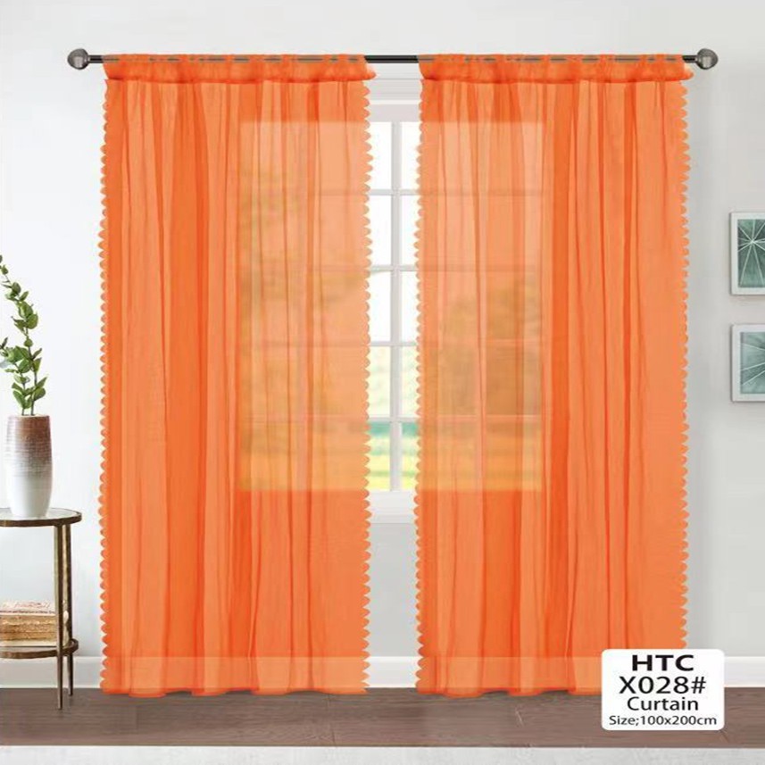 Lace Curtain Solid Color Flower Butterfly Sheer Curtain for Living Room