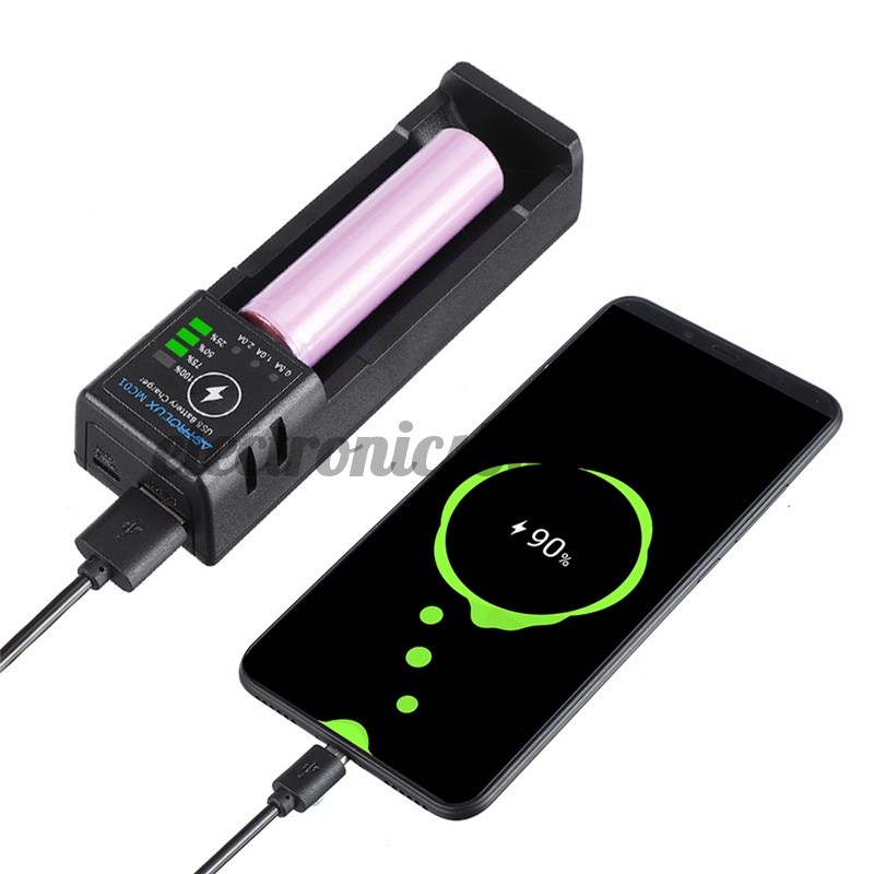 Astrolux® MC01 2 in1 USB Charging Mini Battery Charger Portable Mobile