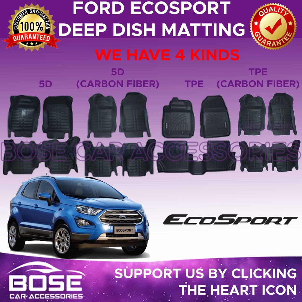 TPE / 5D Deep Dish Matting for Ford Ecosport 2014 2023 Year Model