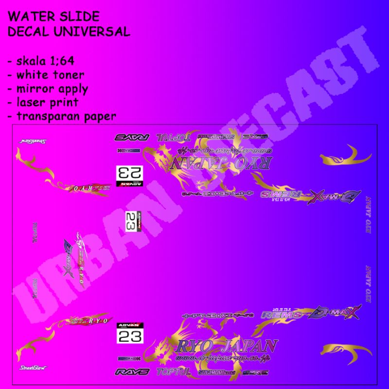 Hot Wheels Decal White Toner Ryo Japan Livery | Shopee Philippines
