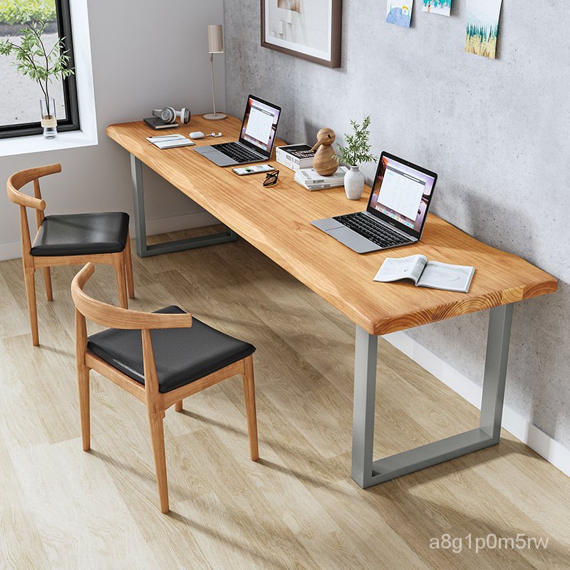 Home Office Computer Desk Nordic Solid Wood Desk Wall Long Table Double Study Table Simple