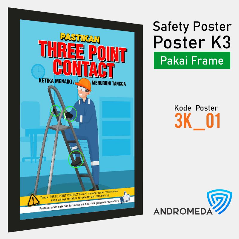 Safety Poster K3 : Tangga Ketinggian Tool Prosedur Aman +Frame | Shopee ...