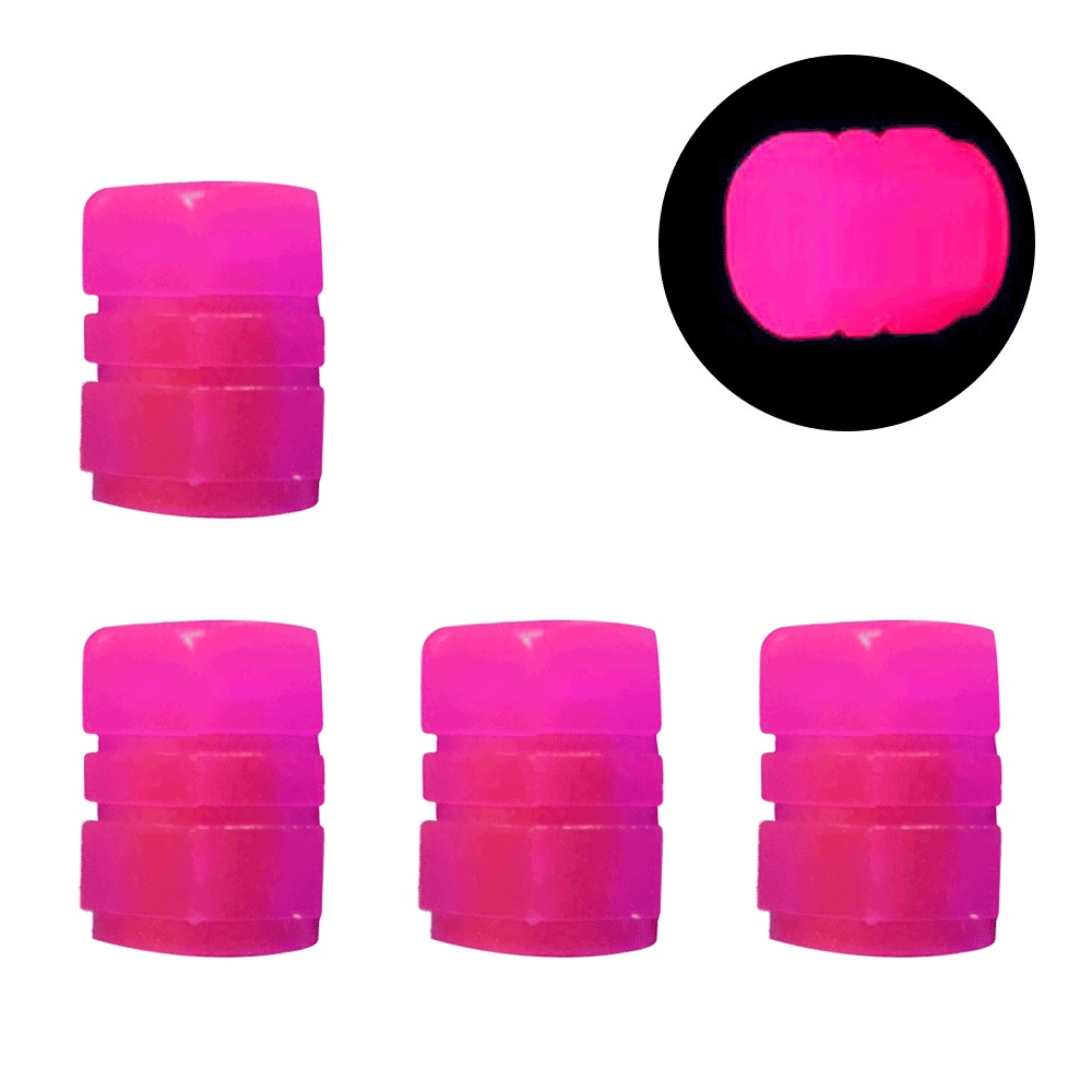 4pcs Luminous Valve Caps Fluorescent Night Glowing Car Motorcycle ...