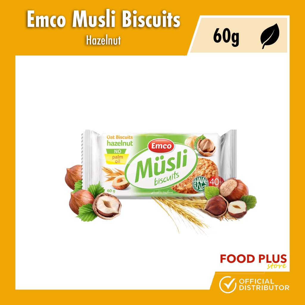 Emco Musli Oat Biscuits Hazelnut (60g) Shopee Philippines