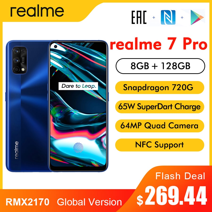 realme 7 Pro RMX2170 NFC Global 6.4''FHD+ 8GB 128GB 64MP 4500mAh ...