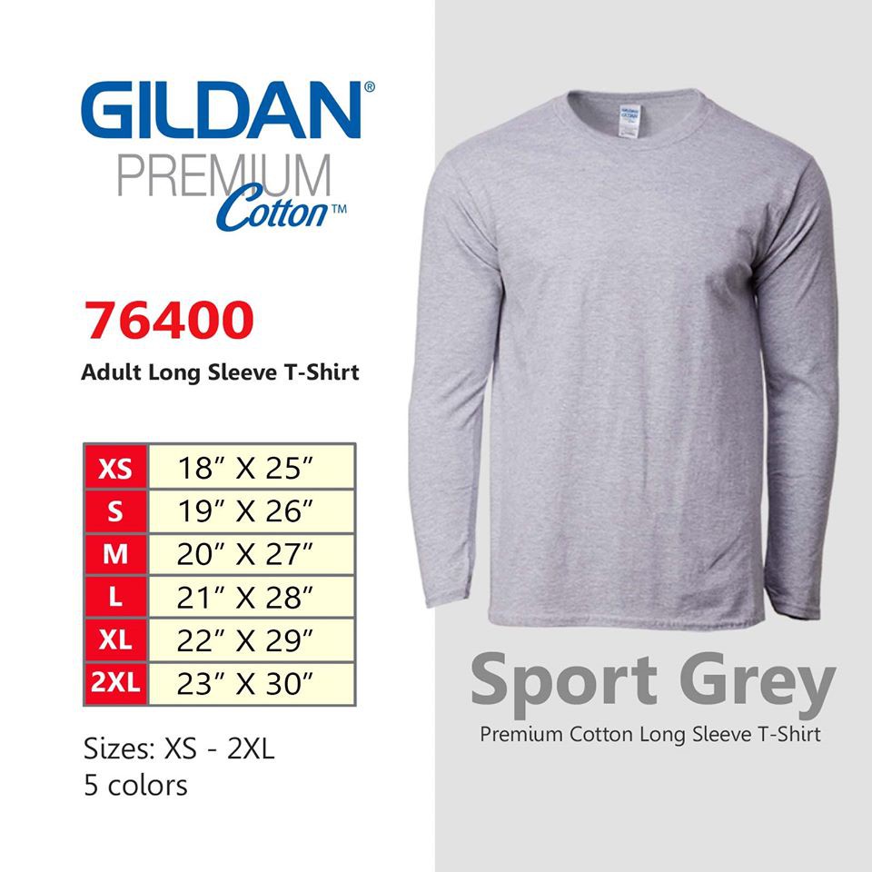 Gildan 76400 Long Sleeve Adult T Shirt Shopee Philippines