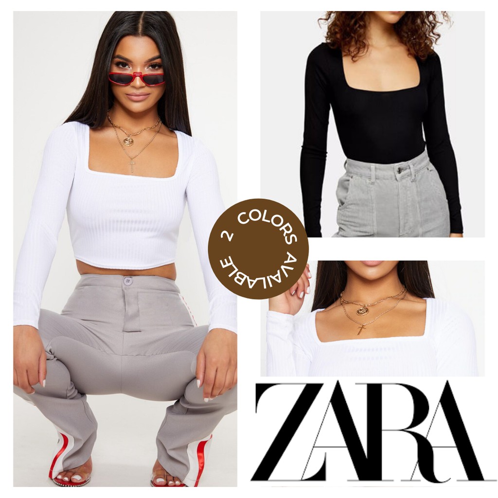 zara basic long sleeve top