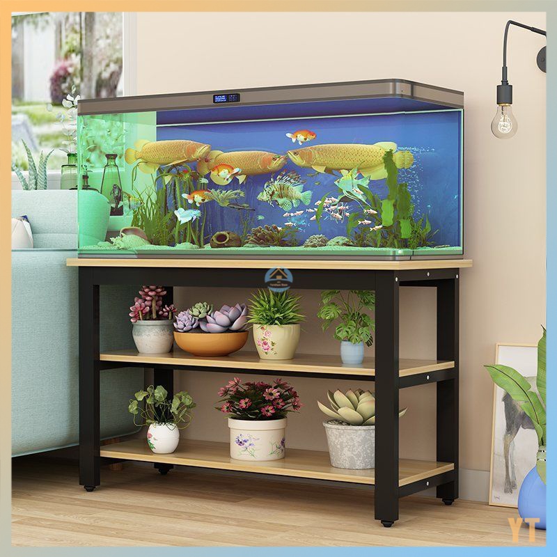 Fish Tank Rack Steel Wood Aquarium Base Cabinet Turtle Tank Rack Metal ...