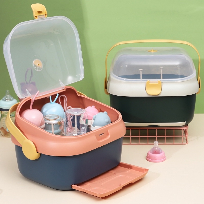 Baby Feeding Bottle Storage Box Dustproof Tableware Cupboards Container ...