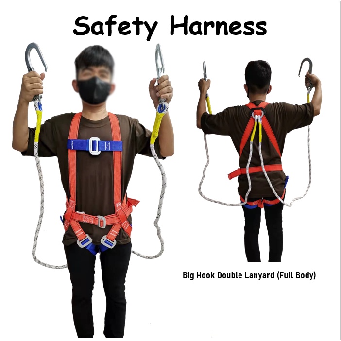 Safety Harness Full Body Support Double Lanyard Big Hook Double Lanyard (Full  Body)