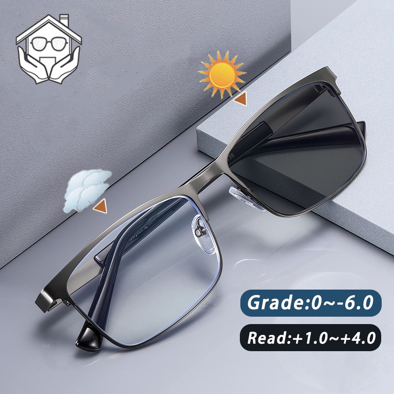 Photochromic Graded Glasses For Women Men Reading Glasses With Grade