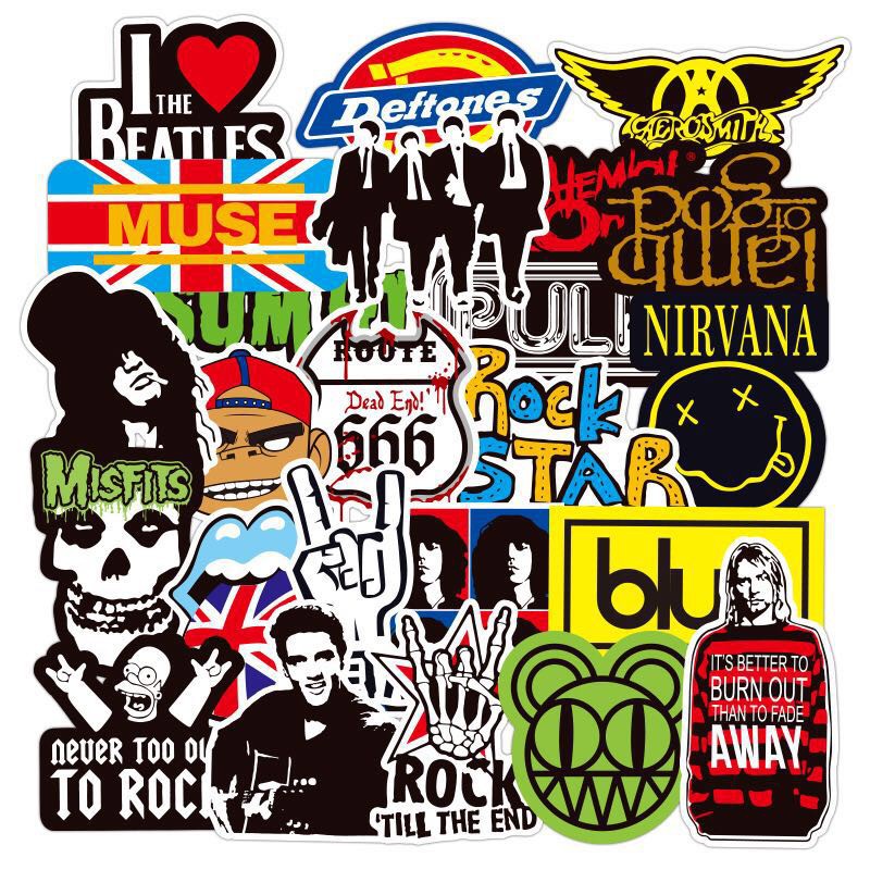 xs008-100pcs Rock Music Band Graffiti Waterproof Sticker | Shopee ...