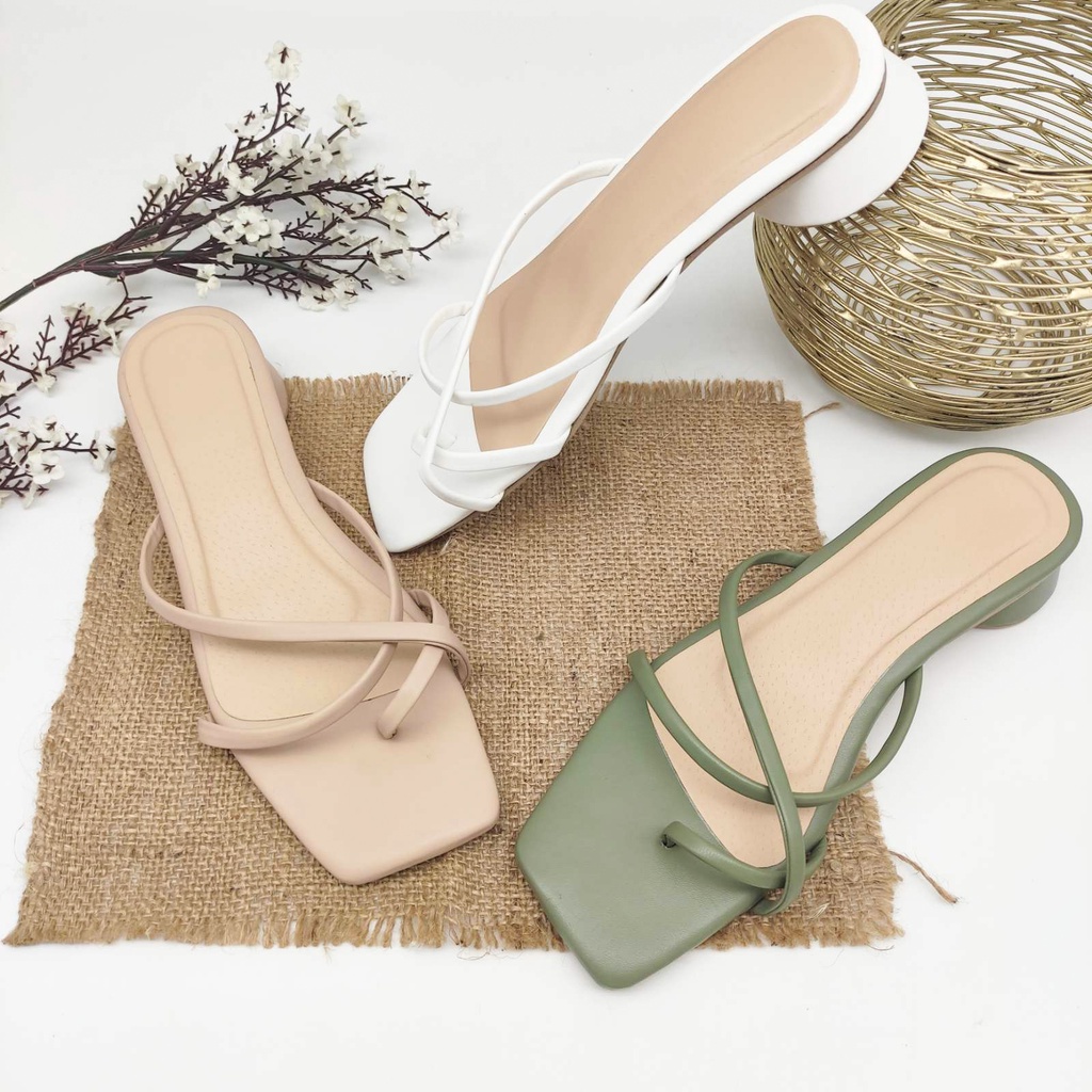 R&A711 1-Inch Flat Square Toe Intertwined Leather Strap Cylindrical ...