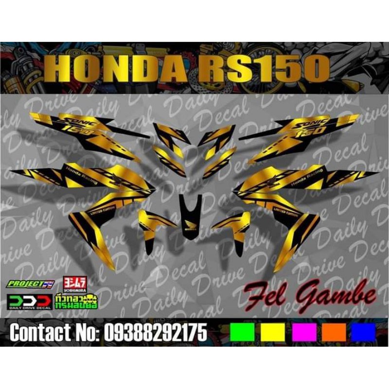 Rs150 fi decals (GLOSSY GOLD) | Shopee Philippines
