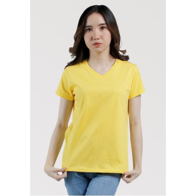 Yellow v hot sale neck top