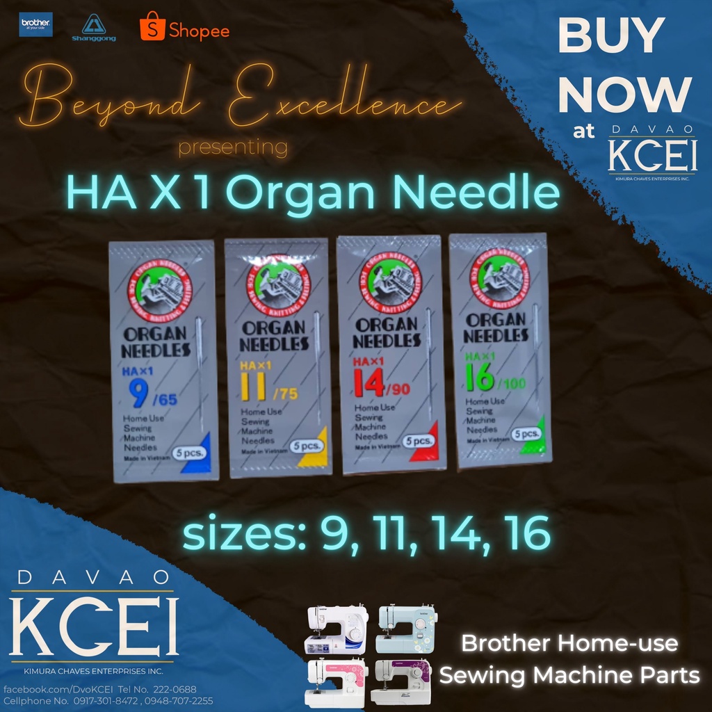 HA X 1 Organ Needle for Brother Homeuse Sewing Machines Shopee