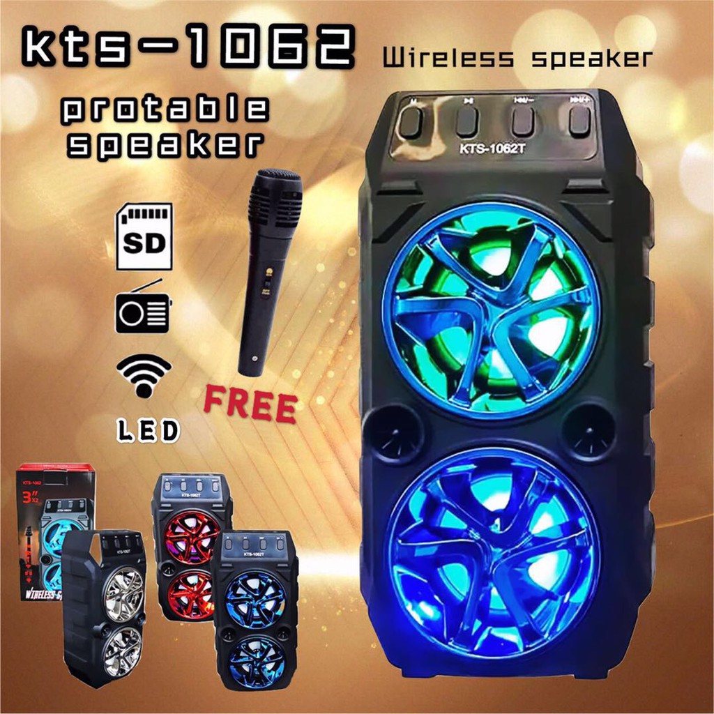 Karaoke Stereo Dual Portable Wireless Speaker with stand Bluetooth ...
