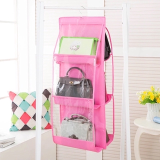 6 Pockets Hanging Storage Bag Purse Handbag Tote Organizer | Shopee ...