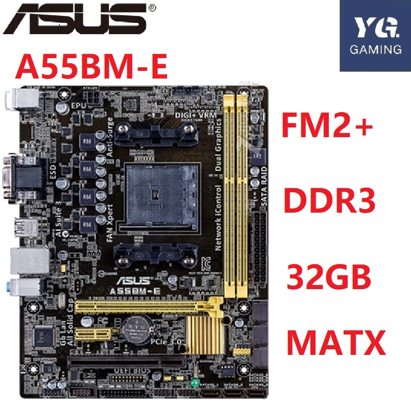 For USED A55BM-E Motherboard Socket FM2+ DDR3 32GB For AMD A55M A55 ...