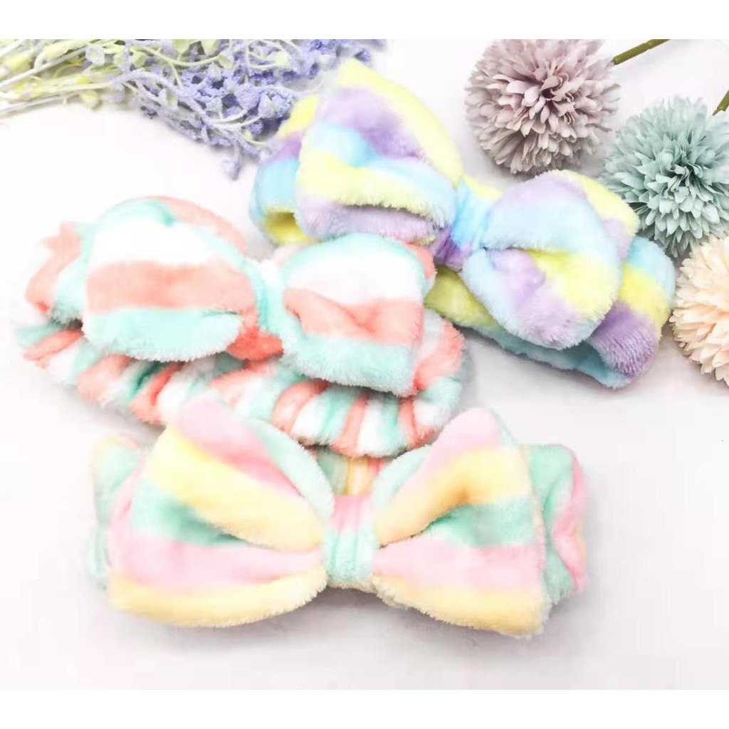 Ribbon Turban For Facia Washing Make Up Yoga Live Stream Cute Headband ...
