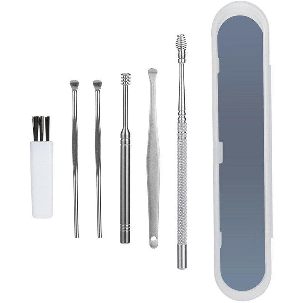 Spring Earwax Cleaner Tool Set 6 Pcs/Set, Steel Ear Pick Spring Ear ...