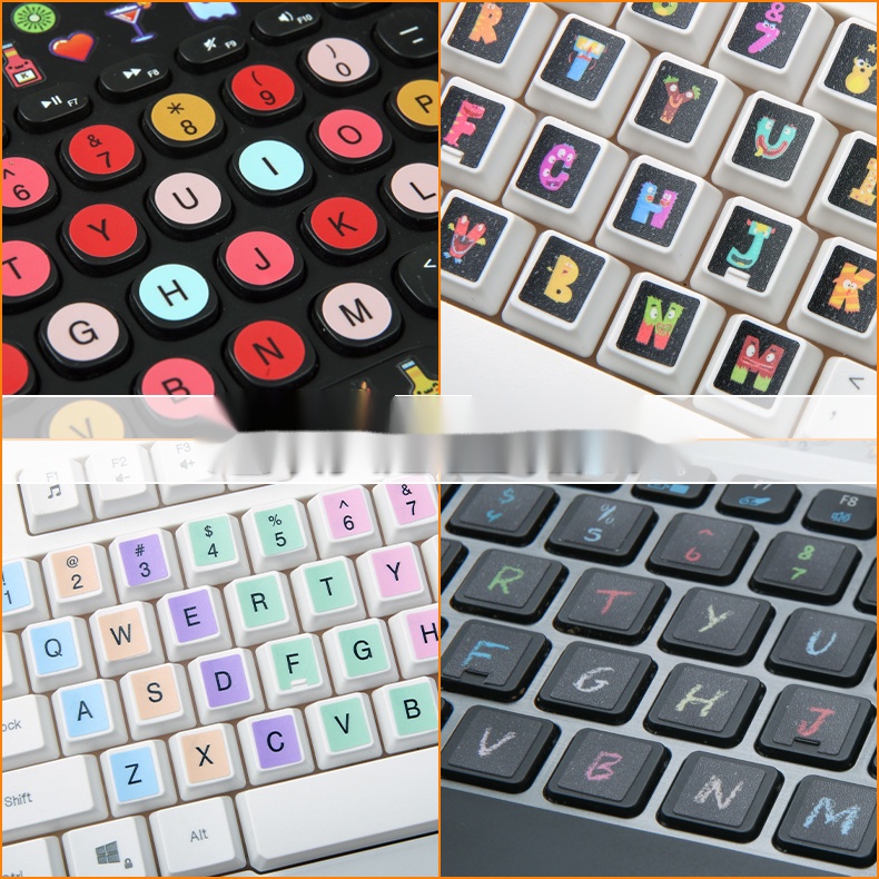 Universal Desktop Computer Keyboard Sticker English Alphabet Cartoon