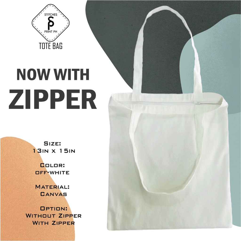 Cotton tote clearance bag with zipper