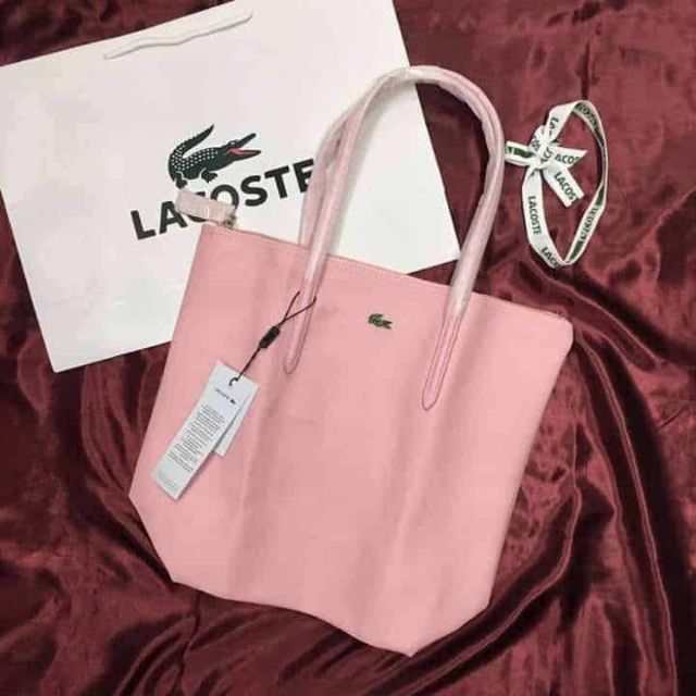 Lacoste pink tote discount bag