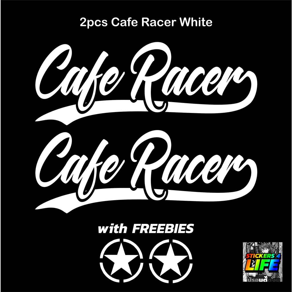 (2pcs) Cafe Racer Sticker Decals SET for Cafe Racer Motorcycle (with ...