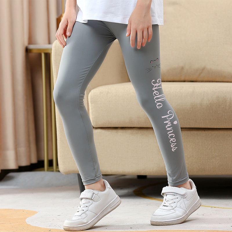 Thin Girls Leggings High Elastic Slim Fit Shark Pants Medium Big Children Cycling Sports Yoga Dance